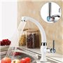 Robinet de Cuisine, Robinet Simple Eau Froide Robinet d'évier de Cuisine à Levier Unique Mitigeur Cuisine Robinetterie en ABS Ra
