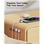 Magtame Staycable Câble USB vers USB C avec support magnétique, câble de charge USB A vers type C, charge rapide et câble de syn