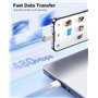 Magtame Staycable Câble USB vers USBC avec support magnétique, 5 FT/1,5 m USB-A vers type C, charge rapide et gestion des câbles