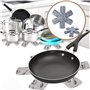 16 pcs Protections de poêle en Feutre,résistant à la Chaleur Protection empilable antidérapante pour poêles, casseroles et Bols,