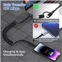 Câble iPhone Voiture Carplay et Android Auto Spiralé [certifié Mfi & Charge Rapide 3A & transmission de données]Câble USB vers L