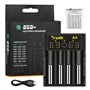 Snado 18650 Chargeur de Batterie pour Piles NI-MH NI-CD AA AAA C Li-ION 18650 18500 18350 17650 17670 17500 16340 26650 25500 22