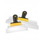 QWORK® Ensemble de Couteau à enduire 250mm + 400 mm, Spatule enduit en acier inoxydable, Poignée ergonomique avec trou de suspen