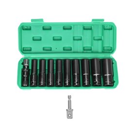 QWORK® 11 Pièces Douilles à Chocs 1/2 Pouce avec Adaptateur Douille