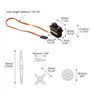 QWORK® ES08MA Micro servomoteur, servo analogique numérique à Couple élevéà engrenage métallique 4.8 V-6 V, pour Applications ro