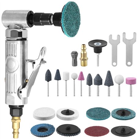 QWORK® Kit de meuleuse d'angle pneumatique 1/4"