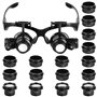 QWORK® Lunettes Loupe Frontale avec 2 Lumières LED - 8 Lentilles Détachables 2