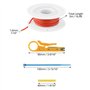 QWORK® 8 Rouleaux fil electrique, 20 AWG 0,5 mm² bobine de fil cuivre étamé en silicone 5 m chaque couleur, pour lampes, compteu