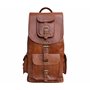 Jaald Indiana Jones Sac à dos en cuir pour ordinateur portable Marron