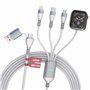 Câble Multi Chargeur de 10FT 100W pour Apple Watch - Câble de Chargeur Universel 4 en 1 avec Chargeur Apple Watch