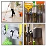 Home-Neat Porte Balai Mural Multifonctions,Support Cintre de Rangement pour Votre Cuisine,Garage,Buanderie (5 Emplacements et 6 