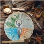Tambour chamanique sibérien fait à la main avec raquette - Symbole de la musique sibérienne