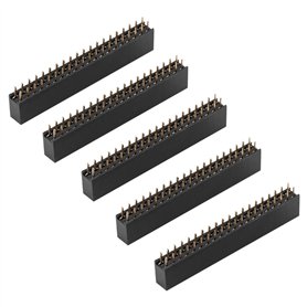 Akozon 5pcs 2 x 20 Pins 2.54m Header Strip Bande Mâle-Femelle Double Rangée Broche Courte En-têtes pour