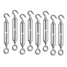 8 pièces M5 Tendeur Cable Tendeur Acier Inoxydable Réglable Tendeur Crochet et œil Acier Inoxydable 304 Tendeur de Fil pour Cord
