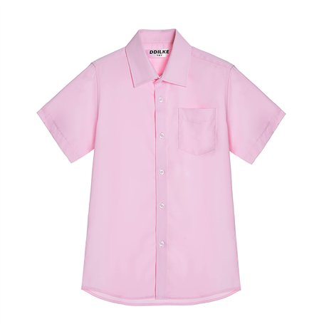DDILKE Chemise d'école à Manches Courtes pour garçon