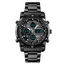 TONSHEN Hommes Montre Bracelet Digital Acier Inoxydable Analogique Quartz Double Temps LED Affichage Sport Tactique Militaire Mo