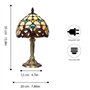 Artpad Lampe de table de style Tiffany, abat-jour de nuit en verre teinté fabriqué à la main, salon, barre de décoration de tabl