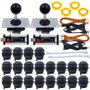 SJ@JX Joysticks de jeu arcade 2 joueurs Noir mat double encodeur USB sans latence 4 et 8 pour PC Mame Respberry Pi Retropie