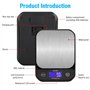 Balance de cuisine numérique 5 kg (0,5 g de précision) – Balance alimentaire étanche avec écran LCD rechargeable en acier inoxyd