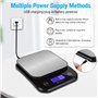 Balance de cuisine numérique 5 kg (0,5 g de précision) – Balance alimentaire étanche avec écran LCD rechargeable en acier inoxyd