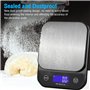 Balance de cuisine numérique 5 kg (0,5 g de précision) – Balance alimentaire étanche avec écran LCD rechargeable en acier inoxyd