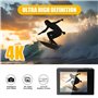 Peppy Caméra d'action 4K 20MP Ultra HD WiFi étanche Caméra de sport, avec grand angle de 140°, stabilisation, télécommande et mi