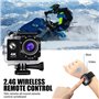 Peppy Caméra d'action 4K 20MP Ultra HD WiFi étanche Caméra de sport, avec grand angle de 140°, stabilisation, télécommande et mi