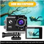 Peppy Caméra d'action 4K 20MP Ultra HD WiFi étanche Caméra de sport, avec grand angle de 140°, stabilisation, télécommande et mi