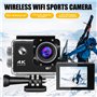 Peppy Caméra d'action 4K 20MP Ultra HD WiFi étanche Caméra de sport, avec grand angle de 140°, stabilisation, télécommande et mi