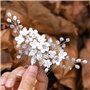 IYOU Peignes à cheveux de princesse pour mariée Fleur argentée Perle de cristal Accessoires pour filles et femmes