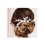 IYOU Mariage mariée cheveux vigne argent perle mariée casque fleur bandeau feuilles accessoires de cheveux pour femmes et filles