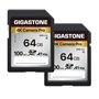 [5 Ans Récupération de données Gratuite] GIGASTONE 64Go Lot de 2 Carte SD