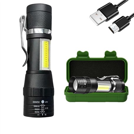Utilify | Mini lampe torche LED rechargeable haute puissance tactique 2 000 lm