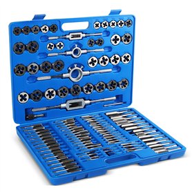 ABN Ensemble de tarauds et filières métriques - Kit d'outils de refiletage - Enfile-trou - 110 pièces