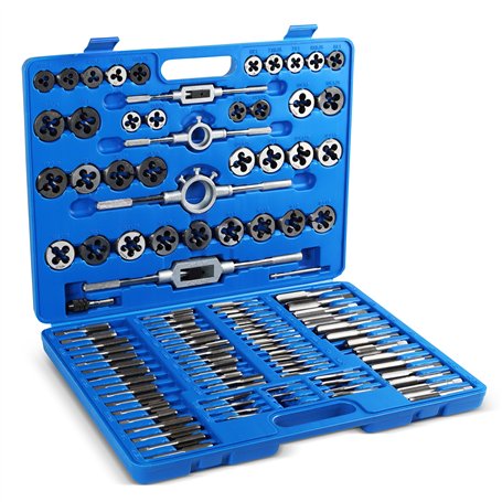 ABN Ensemble de tarauds et filières métriques - Kit d'outils de refiletage - Enfile-trou - 110 pièces