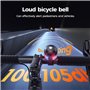 GlasFlength LED Sonnette Velo, 100 DB Son Clair et Fort Sonnette Vélo avec 3 LED Modes Alliage D'aluminium Sonnette Velo Enfant 