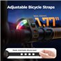 GlasFlength LED Sonnette Velo, 100 DB Son Clair et Fort Sonnette Vélo avec 3 LED Modes Alliage D'aluminium Sonnette Velo Enfant 