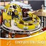 Flexzion Lot de 2 tambourins à main - 25 cm - Tambourin à percussion musical - Tambourin à double rangée en forme de demi-lune -