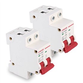 Lot de 2 disjoncteurs DC 1000 V DZ47-63Z-2P DC - Protection de circuit CC - Disjoncteur différentiel - Mini disjoncteur - Disjon