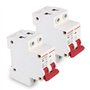 Lot de 2 disjoncteurs DC 1000 V DZ47-63Z-2P DC - Protection de circuit CC - Disjoncteur différentiel - Mini disjoncteur - Disjon