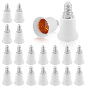 Lot de 20 adaptateurs E14 vers E27 - Convertisseur de culot de lampe E14 vers E27 - Adaptateur de culot de lampe E14 vers E27 -