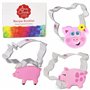 Ann Clark Cookie Cutters - Lot de 3 Emporte-pièces en Forme de Cochon