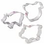 Ann Clark Cookie Cutters - Lot de 3 Emporte-pièces en Forme de Cochon, Marranitos Pig et Visage de Cochon, Fabriqués aux États-U