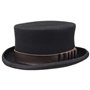 Conner Haut-de-Forme Steampunk Chapeau en Feutre de Laine Chapeau pour Homme (M (56-57 cm) - Noir)