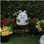Alpine Corporation MCC862 Statuaire grenouille avec libellule en métal Finition pierre
