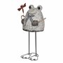 Alpine Corporation MCC862 Statuaire grenouille avec libellule en métal Finition pierre