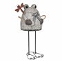 Alpine Corporation MCC862 Statuaire grenouille avec libellule en métal Finition pierre