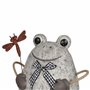 Alpine Corporation MCC862 Statuaire grenouille avec libellule en métal Finition pierre