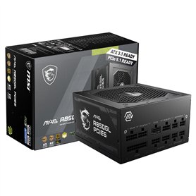 MSI MAG Bloc d'alimentation 850 W 80 Plus Gold - ATX 3.0 PCIe 5.0 Ready - 12VHPWR [MAG A850GL PCIE5]