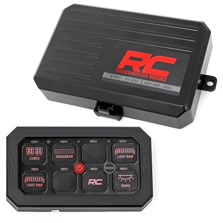 Rough Country Panneau de commutation rétroéclairé à 8 interrupteurs et système de relais – Contrôleur universel d'éclairage et d